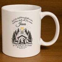Jesus Christmas She Shall Bring Forth A Son Nativity Scene 11oz C Handle Ceramic Mug