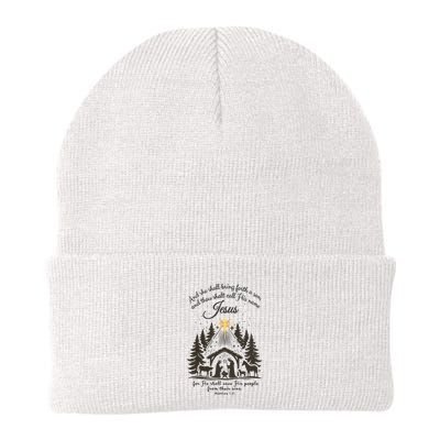 Jesus Christmas She Shall Bring Forth A Son Nativity Scene Beanie