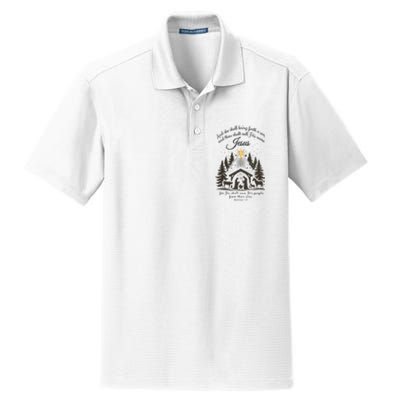 Jesus Christmas She Shall Bring Forth A Son Nativity Scene Dry Zone Grid Polo