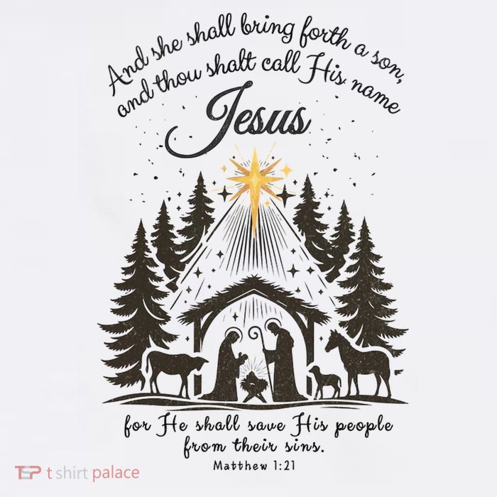 Jesus Christmas She Shall Bring Forth A Son Nativity Scene Poster