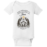 Jesus Christmas She Shall Bring Forth A Son Nativity Scene Baby Bodysuit