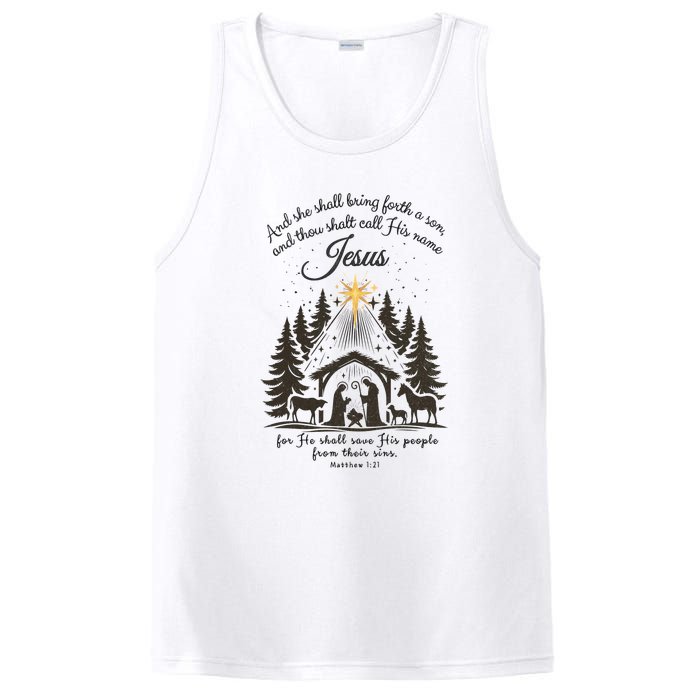 Jesus Christmas She Shall Bring Forth A Son Nativity Scene PosiCharge Competitor Tank