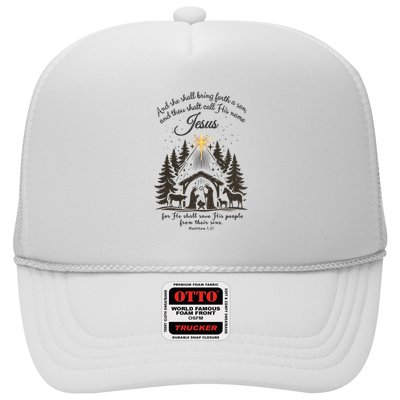 Jesus Christmas She Shall Bring Forth A Son Nativity Scene Trucker Hat