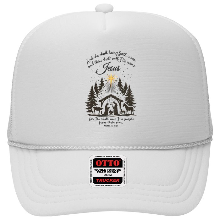 Jesus Christmas She Shall Bring Forth A Son Nativity Scene Hat