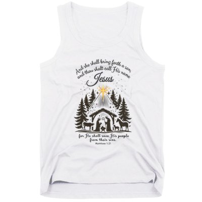 Jesus Christmas She Shall Bring Forth A Son Nativity Scene Tank Top
