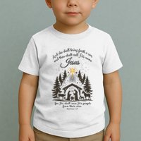Jesus Christmas She Shall Bring Forth A Son Nativity Scene Toddler T-Shirt