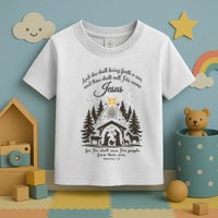 Jesus Christmas She Shall Bring Forth A Son Nativity Scene Toddler T-Shirt
