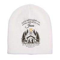 Jesus Christmas She Shall Bring Forth A Son Nativity Scene Short Acrylic Beanie