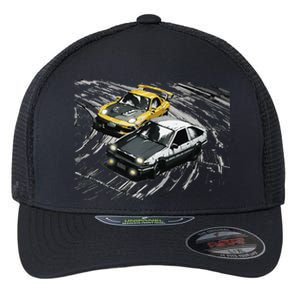 JDM Car Street Drift Race 86 VS FD Anime Style Flexfit Unipanel Trucker Cap