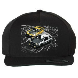 JDM Car Street Drift Race 86 VS FD Anime Style Wool Snapback Cap