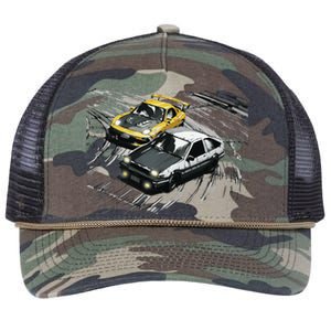 JDM Car Street Drift Race 86 VS FD Anime Style Retro Rope Trucker Hat Cap