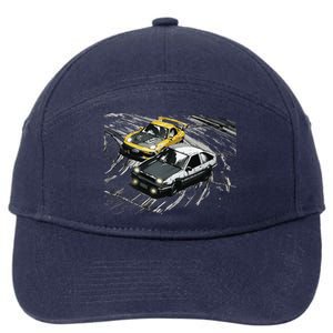 JDM Car Street Drift Race 86 VS FD Anime Style 7-Panel Snapback Hat