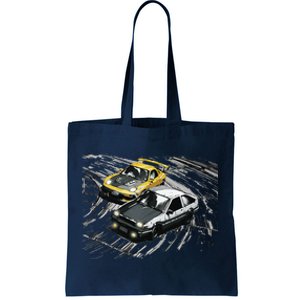 JDM Car Street Drift Race 86 VS FD Anime Style Tote Bag