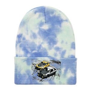 JDM Car Street Drift Race 86 VS FD Anime Style Tie Dye 12in Knit Beanie