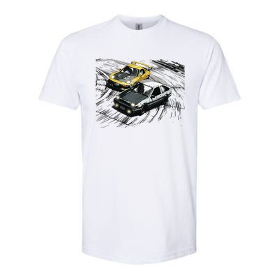 JDM Car Street Drift Race 86 VS FD Anime Style Softstyle® CVC T-Shirt