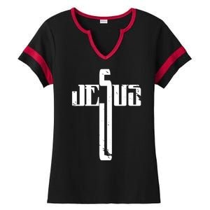 Jesus Cross Symbol Limited Edition Ladies Halftime Notch Neck Tee