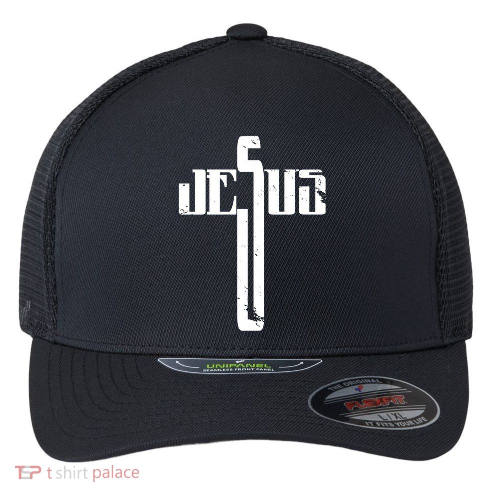 Jesus Cross Symbol Limited Edition Flexfit Unipanel Trucker Cap