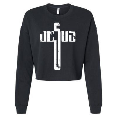 Jesus Cross Symbol Limited Edition Cropped Pullover Crew