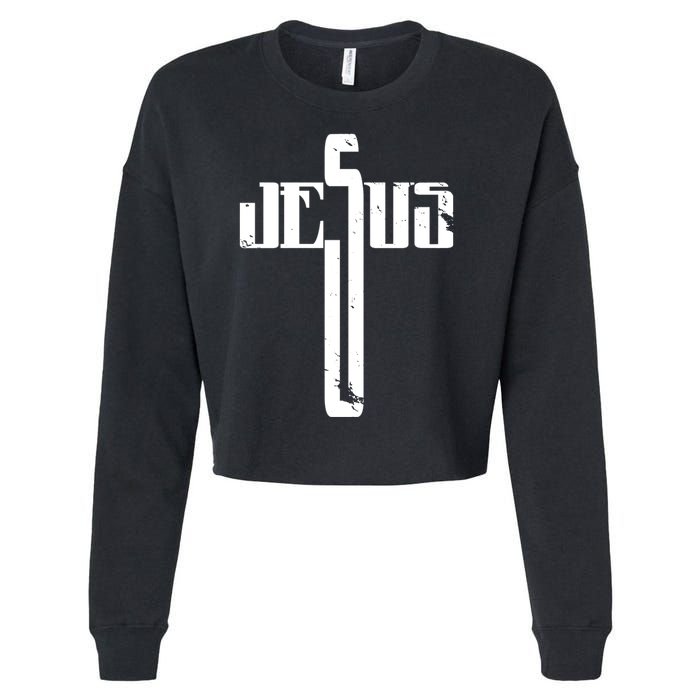 Jesus Cross Symbol Limited Edition Cropped Pullover Crew