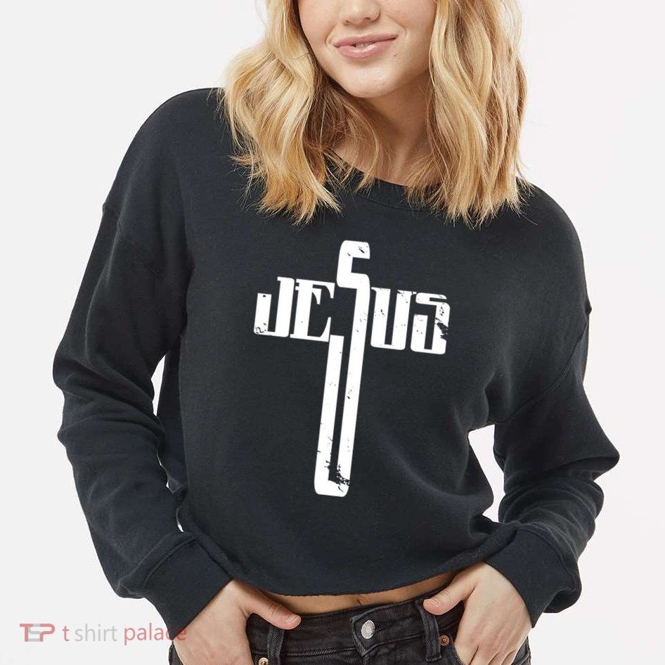 Jesus Cross Symbol Limited Edition Cropped Pullover Crew