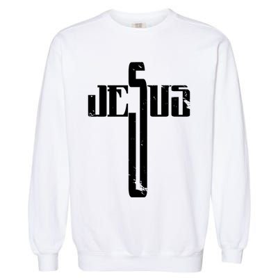 Jesus Cross Symbol Limited Edition Garment-Dyed Sweatshirt