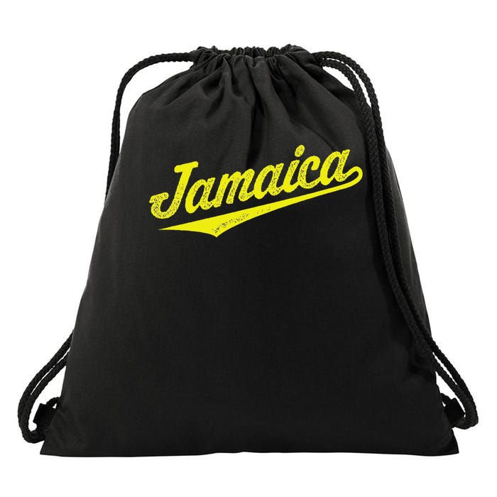 Jamaica Cursive Script Retro Jamaican Souvenir Vintage Drawstring Bag