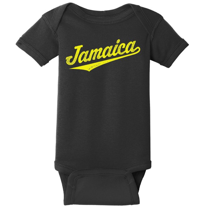 Jamaica Cursive Script Retro Jamaican Souvenir Vintage Baby Bodysuit