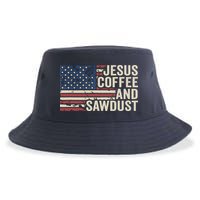 Jesus Coffee Sawdust Christian Carpenter Woodworking USA Sustainable Bucket Hat