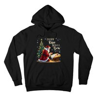 Jesus Christian Santa Christmas Xmas Every Knee Shall Bow Hoodie