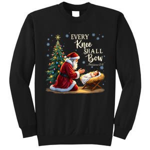 Jesus Christian Santa Christmas Xmas Every Knee Shall Bow Sweatshirt