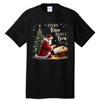 Jesus Christian Santa Christmas Xmas Every Knee Shall Bow Tall T-Shirt