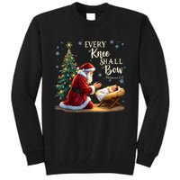 Jesus Christian Santa Christmas Xmas Every Knee Shall Bow Tall Sweatshirt