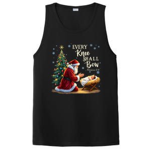 Jesus Christian Santa Christmas Xmas Every Knee Shall Bow PosiCharge Competitor Tank