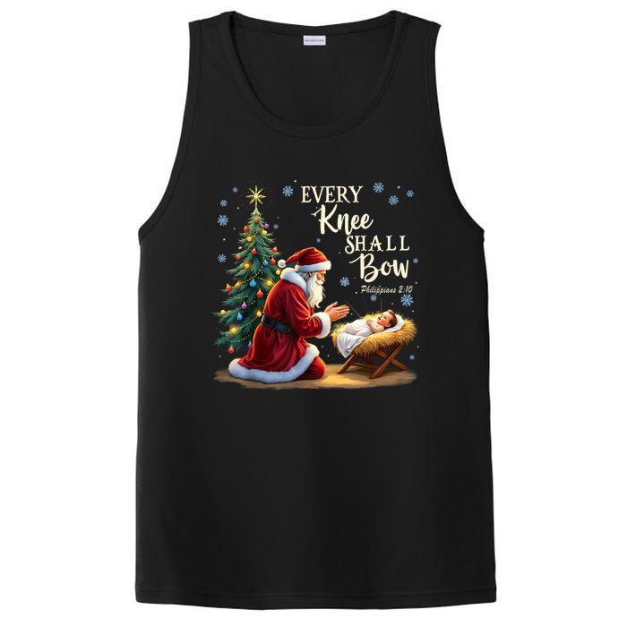 Jesus Christian Santa Christmas Xmas Every Knee Shall Bow PosiCharge Competitor Tank