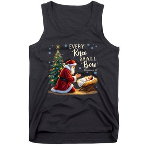 Jesus Christian Santa Christmas Xmas Every Knee Shall Bow Tank Top