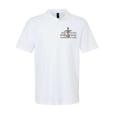 Jesus Christ Saved My Life Gift Softstyle Adult Sport Polo