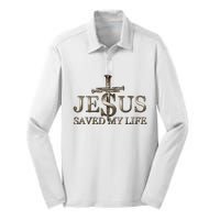 Jesus Christ Saved My Life Gift Silk Touch Performance Long Sleeve Polo