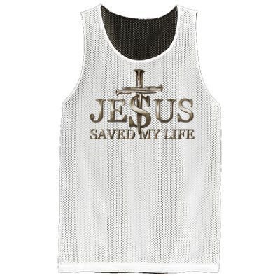 Jesus Christ Saved My Life Gift Mesh Reversible Basketball Jersey Tank