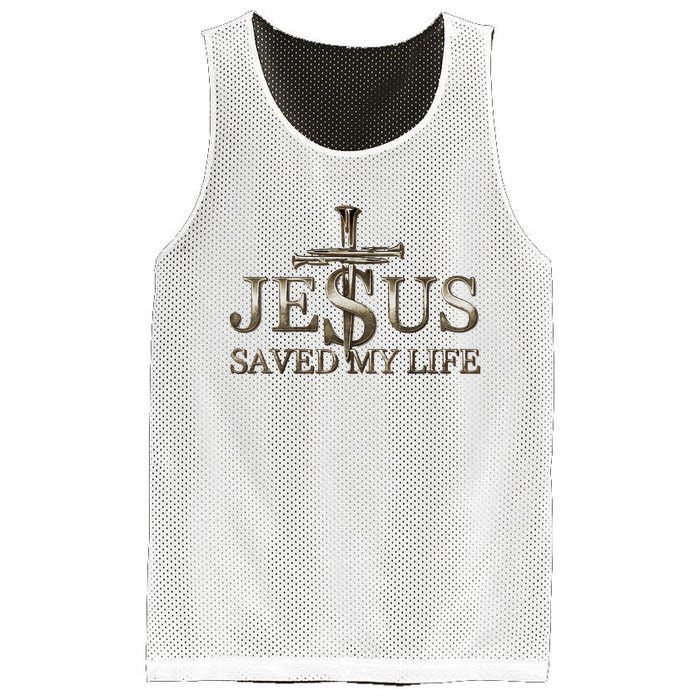 Jesus Christ Saved My Life Gift Mesh Reversible Basketball Jersey Tank