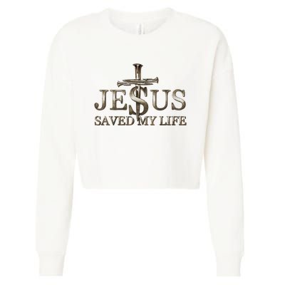 Jesus Christ Saved My Life Gift Cropped Pullover Crew