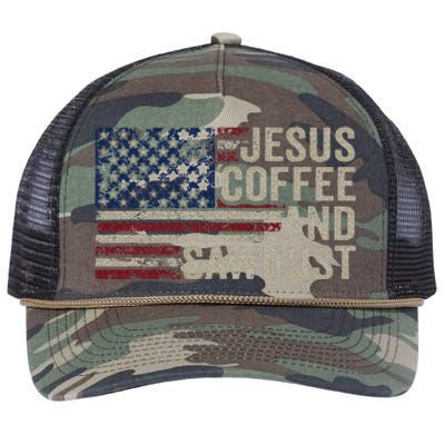 Jesus Coffee & Sawdust Christian Carpenter Woodworking Usa Retro Rope Trucker Hat Cap