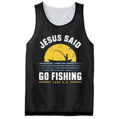 Jesus Christ Said Go Fishing Christian Fisherman Faith Mesh Reversible Basketball Jersey Tank