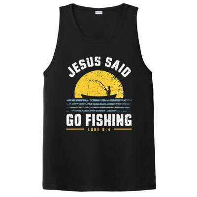 Jesus Christ Said Go Fishing Christian Fisherman Faith PosiCharge Competitor Tank