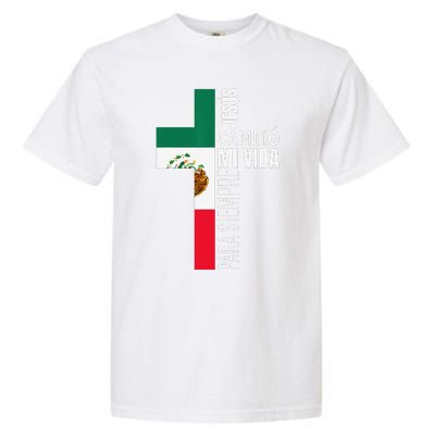 Jesus Christian Spanish Gifts Dad Fathers Day Mexican Flag Garment-Dyed Heavyweight T-Shirt