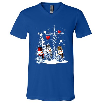 Jesus Christmas Season Faith Love Snow Christian Great Gift V-Neck T-Shirt