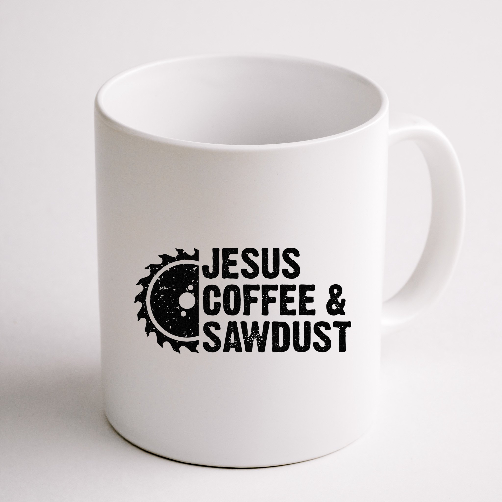 Jesus Coffee & Sawdust Christian Carpenter Woodworking Mug