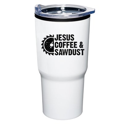 Jesus Coffee & Sawdust Christian Carpenter Woodworking Tumbler
