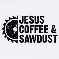 Jesus Coffee & Sawdust Christian Carpenter Woodworking Golf Towel