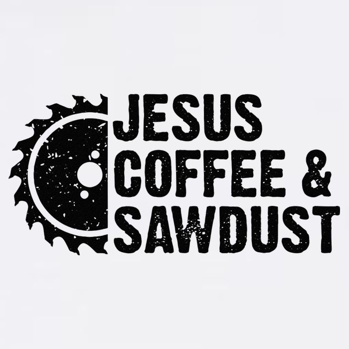 Jesus Coffee & Sawdust Christian Carpenter Woodworking Cropped Pullover Crew