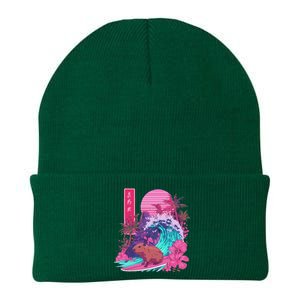 Japanese Capybara Surfing Wave Great Wave Japan Knit Cap Winter Beanie